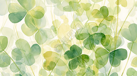 透明叶子唯美的卡通叶草植物高清图片