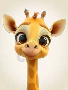 大眼睛可爱的卡通长颈鹿头像高清图片