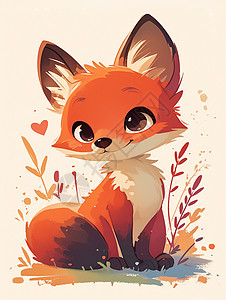 狐狸耳朵耳朵可爱的卡通小狐狸插画