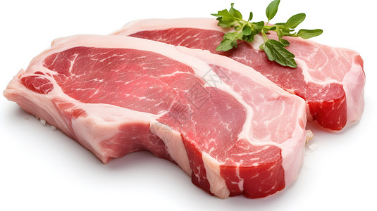 新鲜片状猪肉肉类插画