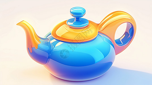 彩色漂亮的茶壶背景图片