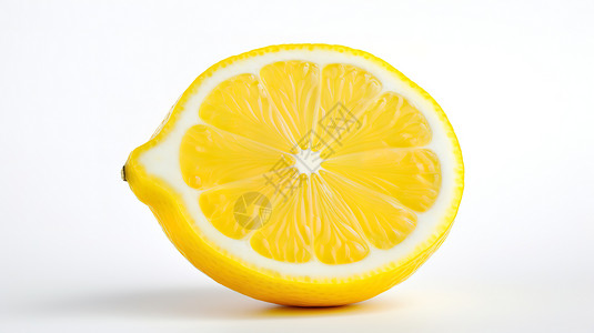 切开柠檬水果黄柠檬白底图插画