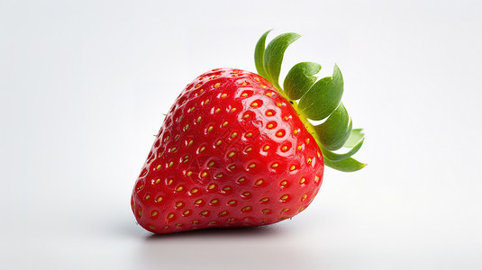 清脆香甜一个草莓插画