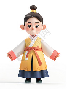 儿童服饰传统服饰男孩3D插画