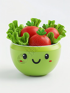 一盆蔬菜插画