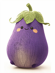 紫色羊毛毡可爱的茄子高清图片