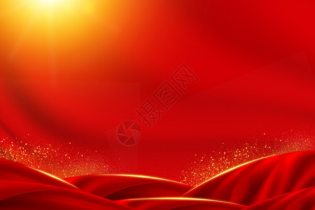 中国红丝绸红金唯美创意丝绸背景设计图片