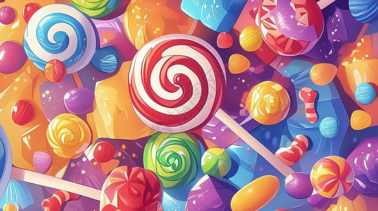糖果造型各种造型美味的卡通糖果插画