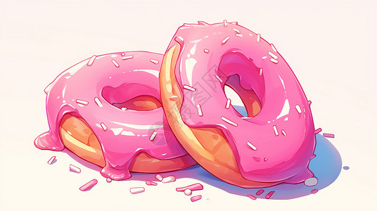 粉色美味的卡通甜甜圈背景图片