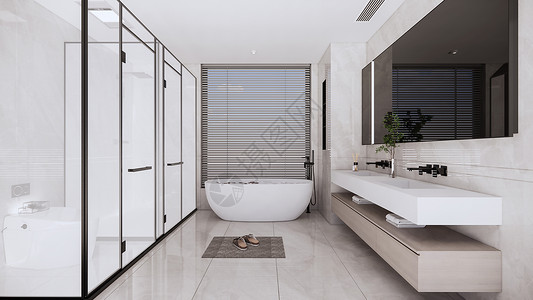 铝合金百叶窗现代简约卫生间设计图片
