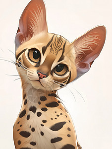 萨凡纳品种猫3D高清图片