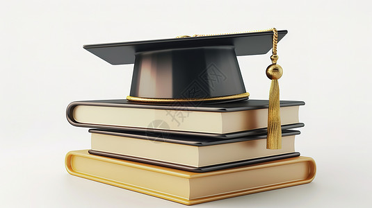 毕业礼帽3D背景图片