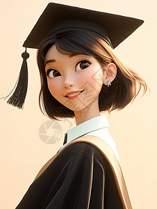 公主服3D风格女大学生毕业插画