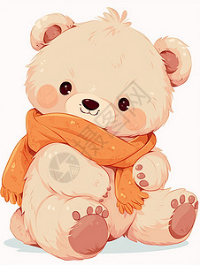浅棕色背景玩具熊插画插画