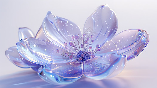 3D的紫色水晶花朵背景图片