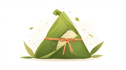 美食美食绿色卡通手工美食粽子插画
