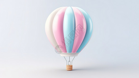 可爱卡通热气球热气球可爱3D插画