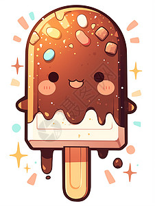 干果甜品美味可口的巧克力卡通雪糕插画