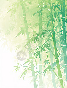 淡绿色的卡通竹林背景图片