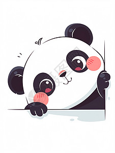 墙微红素材可爱的卡通大熊猫插画