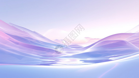 花团边框浅紫色大气商务背景插画