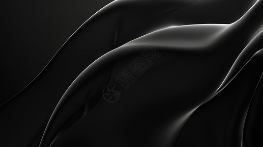 黑色翼尖黑色背景抽象丝滑线条插画