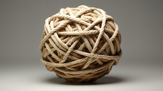 绳子打结一个打结的绳球插画