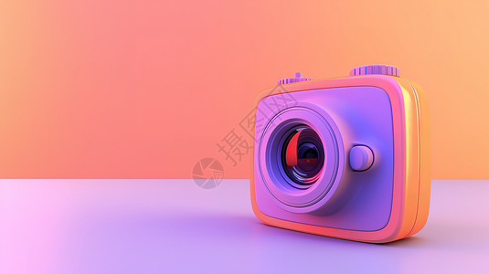 微单转接环紫橙色相机插画