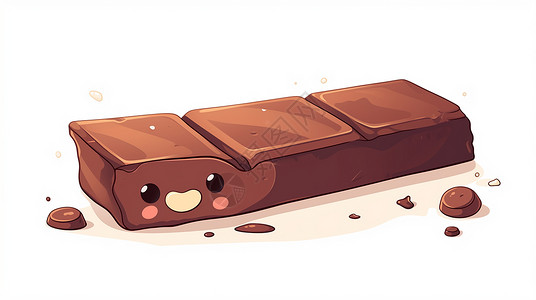 棕色巧克力美味的卡通巧克力插画