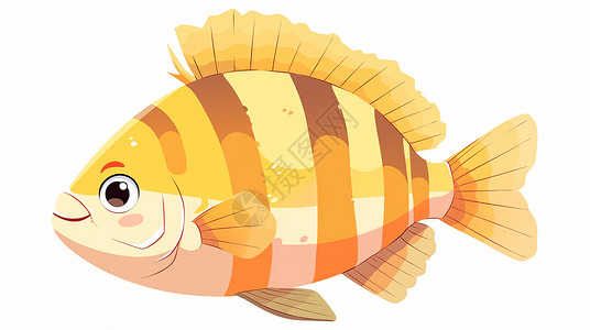 黄色简约小鱼黄色可爱的卡通小鱼插画