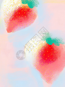 彩绘草莓平面海报图片