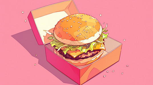 西方快餐美味的卡通汉堡图片