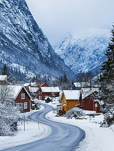 雪山峡谷童话之屋图片