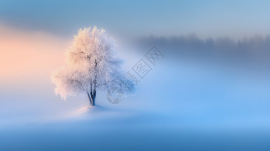 冬天雪景雾淞图片