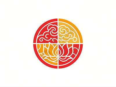 圆形彩色纹样插画图片