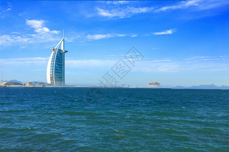 波涛素材东方迪拜、海上度假天堂背景