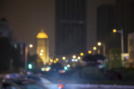 夜景光源温暖模糊的夜景城市天津背景