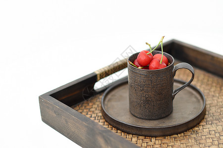 个性咖啡杯任何器皿也可以拿来装水果背景