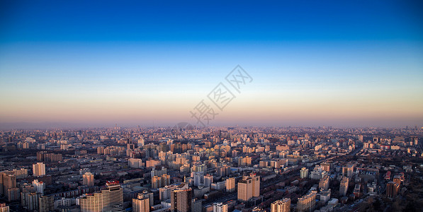 都市景观北京城日落背景