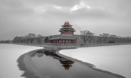 北京照片墨水如画 紫禁城背景