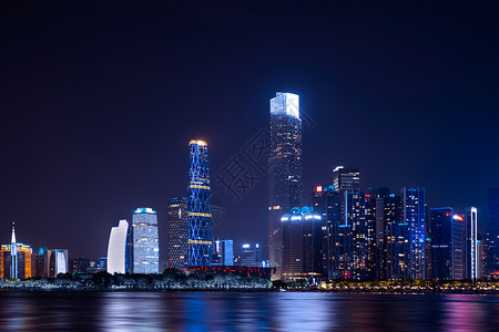 心平静气珠江夜景背景