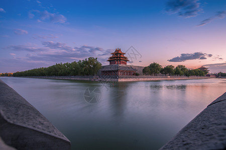 晚霞紫禁城背景图片