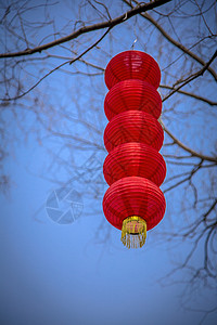 中国风红色圆形红笼背景