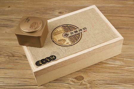 木盒子中国风茶叶包装盒子背景
