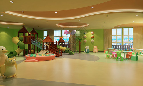 高清铺装素材幼儿园的游乐场地设计图片