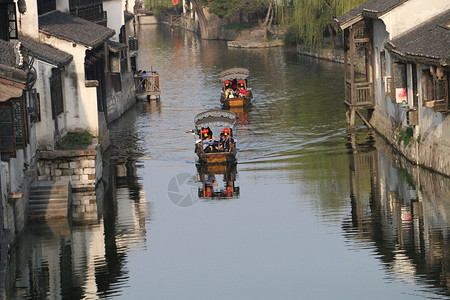 南浔乌篷船背景图片