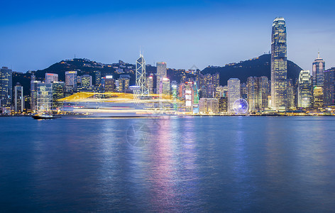 夜色下的城市夜幕下的香港背景