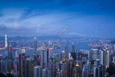 美丽香港夜幕灯光高清图片