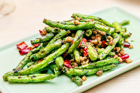 风味四季豆特色拌菜高清图片