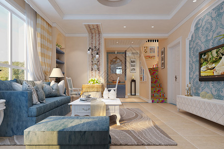 简欧客厅效果图地中海风格的客厅效果图设计图片